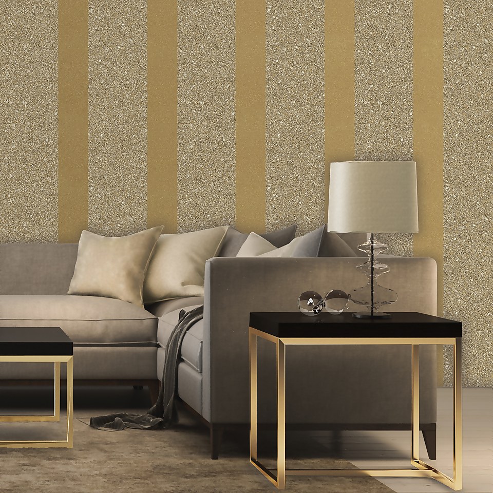 Belgravia Decor Massima Stripe Gold Wallpaper