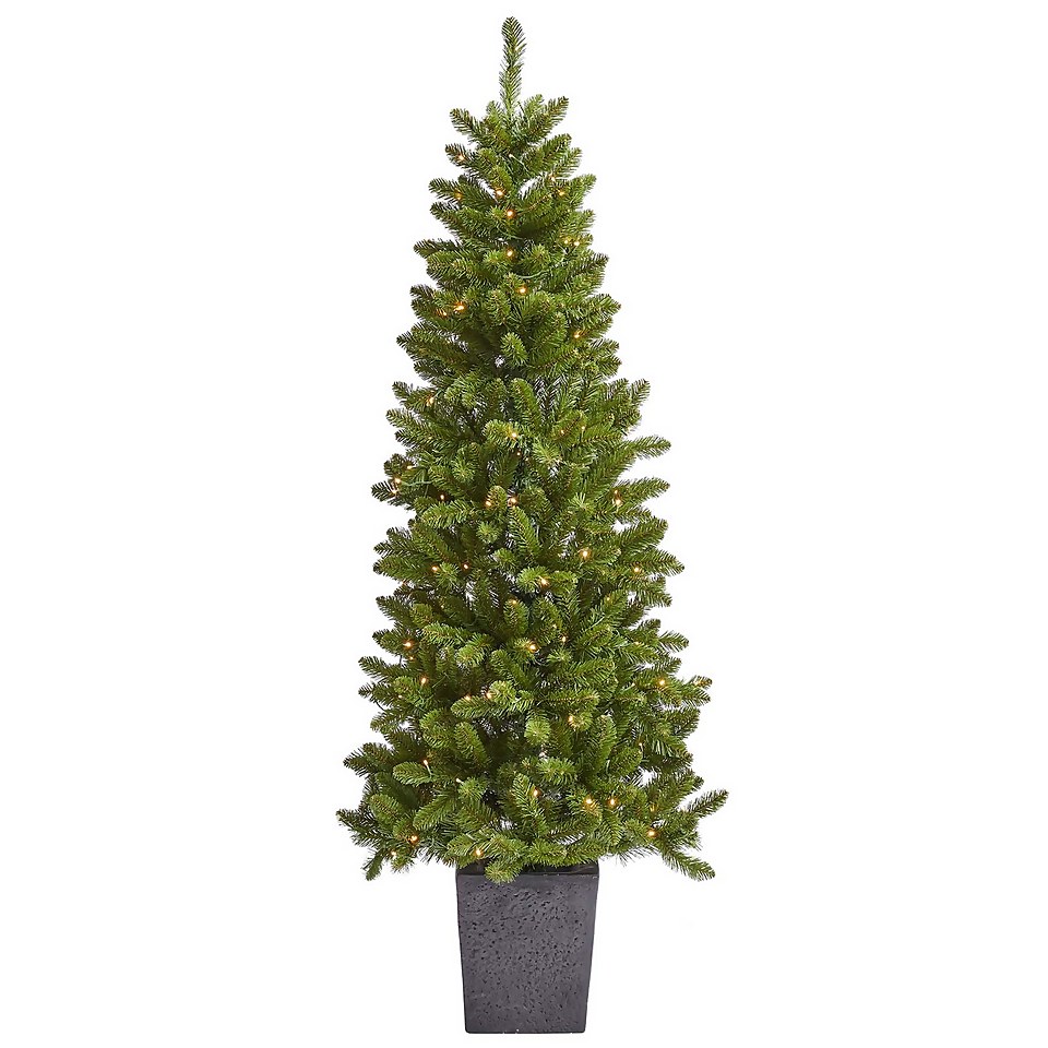 6ft Madison Potted Prelit Artificial Christmas Tree Homebase