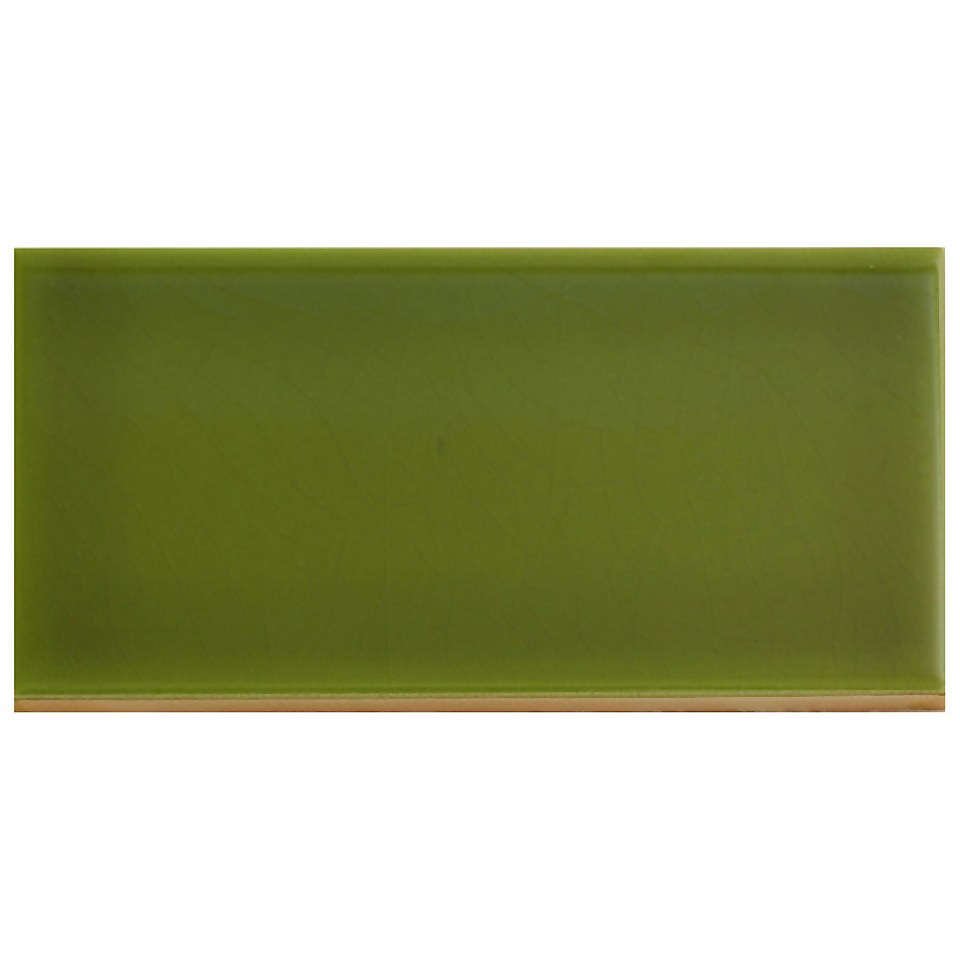 V&A Puddle Glaze Olive Wall Tile 152x76mm (Sample Only)