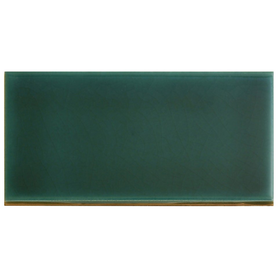 V&A Puddle Glaze Peacock Wall Tile 152x76mm (Sample Only)