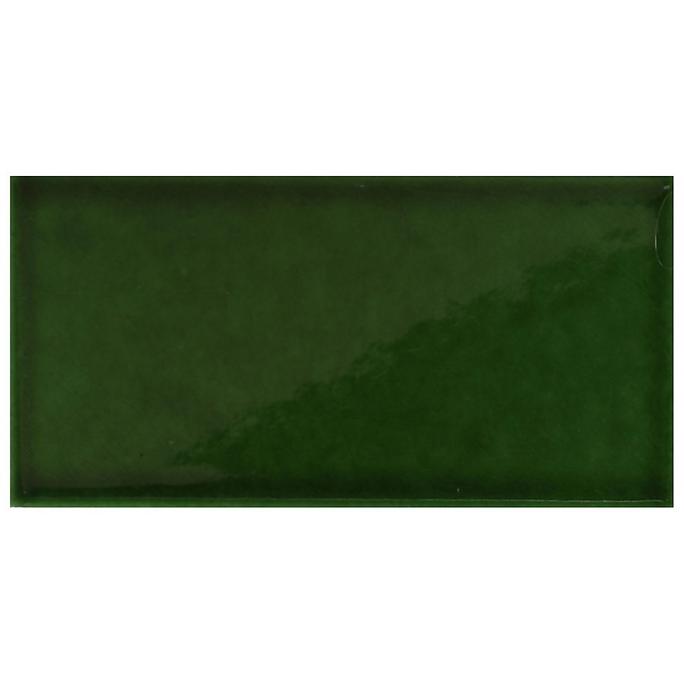 V&A Puddle Glaze Racing Green Wall Tile 152x76mm
