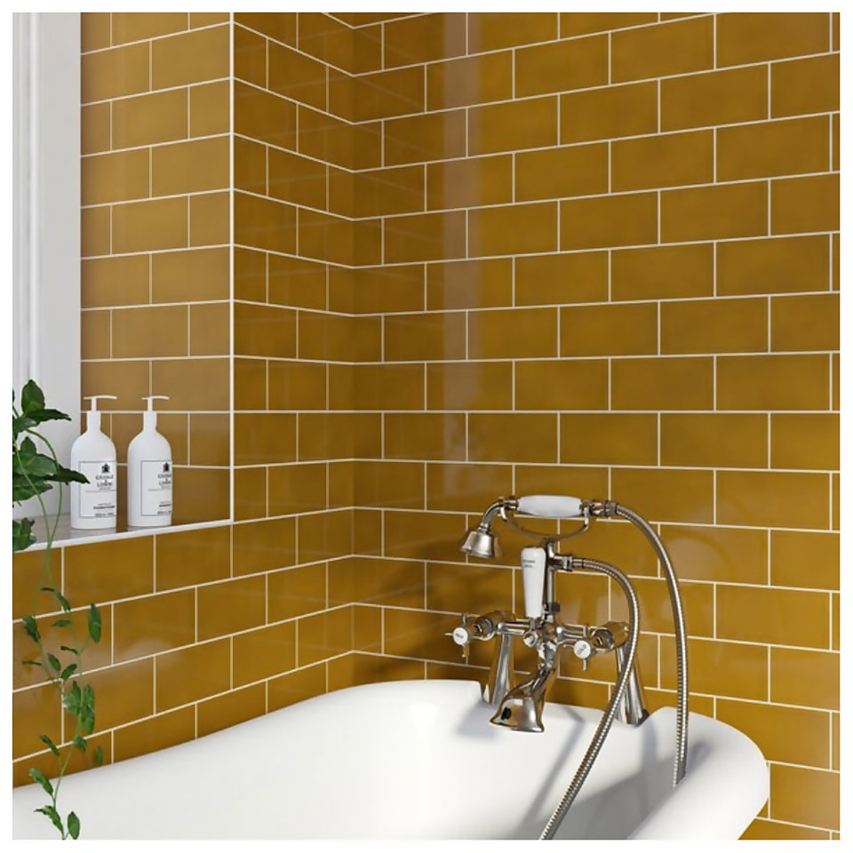 V&A Puddle Glaze Honey Wall Tile 152x76mm