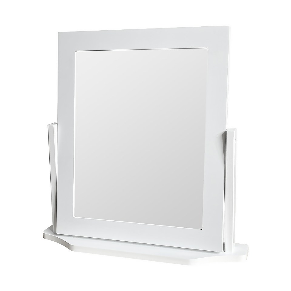 Square Dressing Table Mirror White Homebase