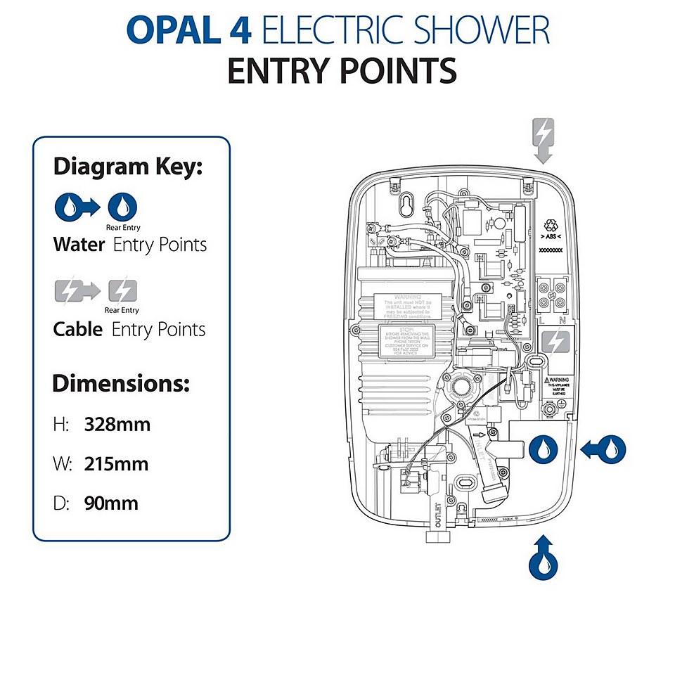 Triton Opal 4 10.5kW Electric Shower - White