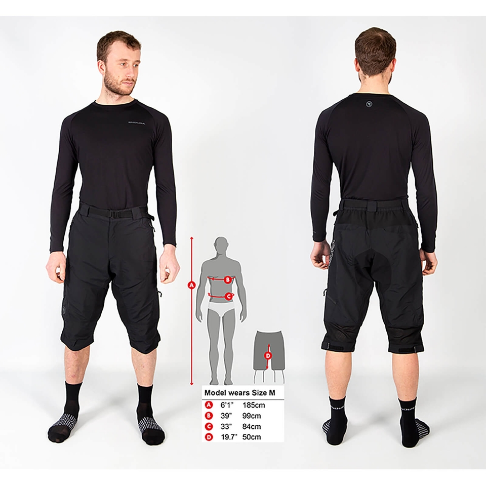 Hummvee 3/4 Short II with liner - Black