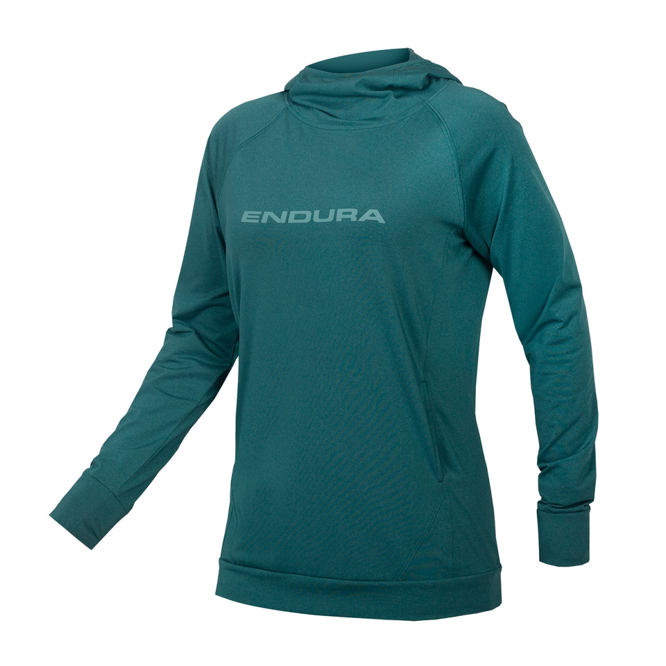 SingleTrack Hoodie für Damen - Fichtgrün