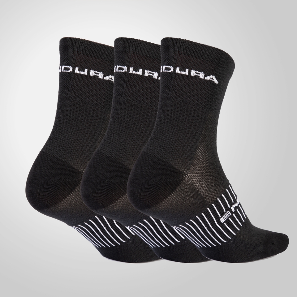 COOLMAX® Stripe Socks Triple Pack - Black