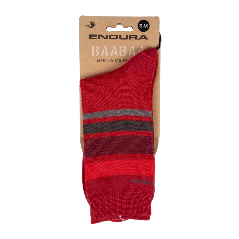 BaaBaa Merino Stripe Socken für Herren - Rot