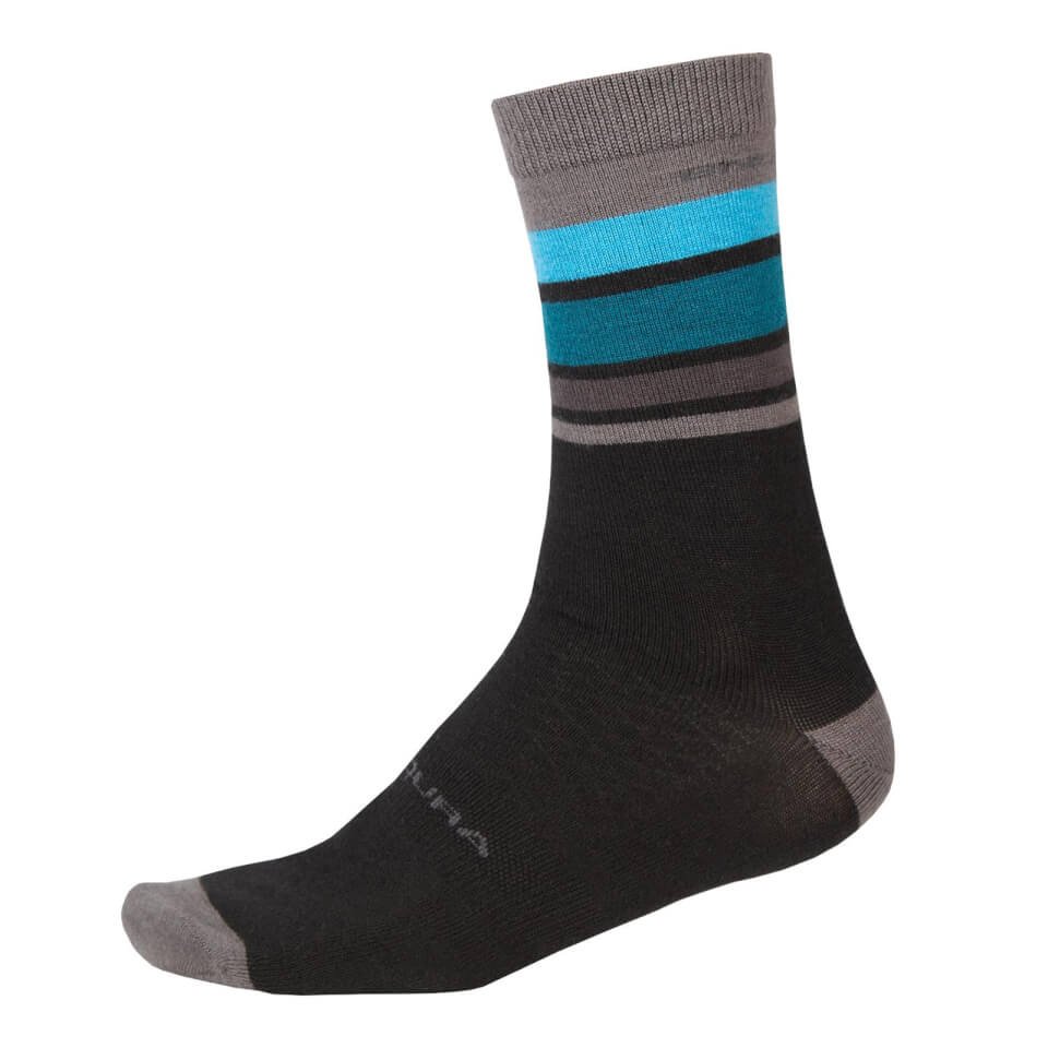 BaaBaa Merino Stripe Sock - Black