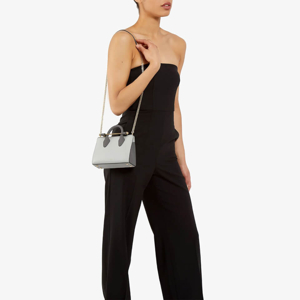 Strathberry Women's Nano Bi-Colour Tote Bag - Pearl Grey/Slate