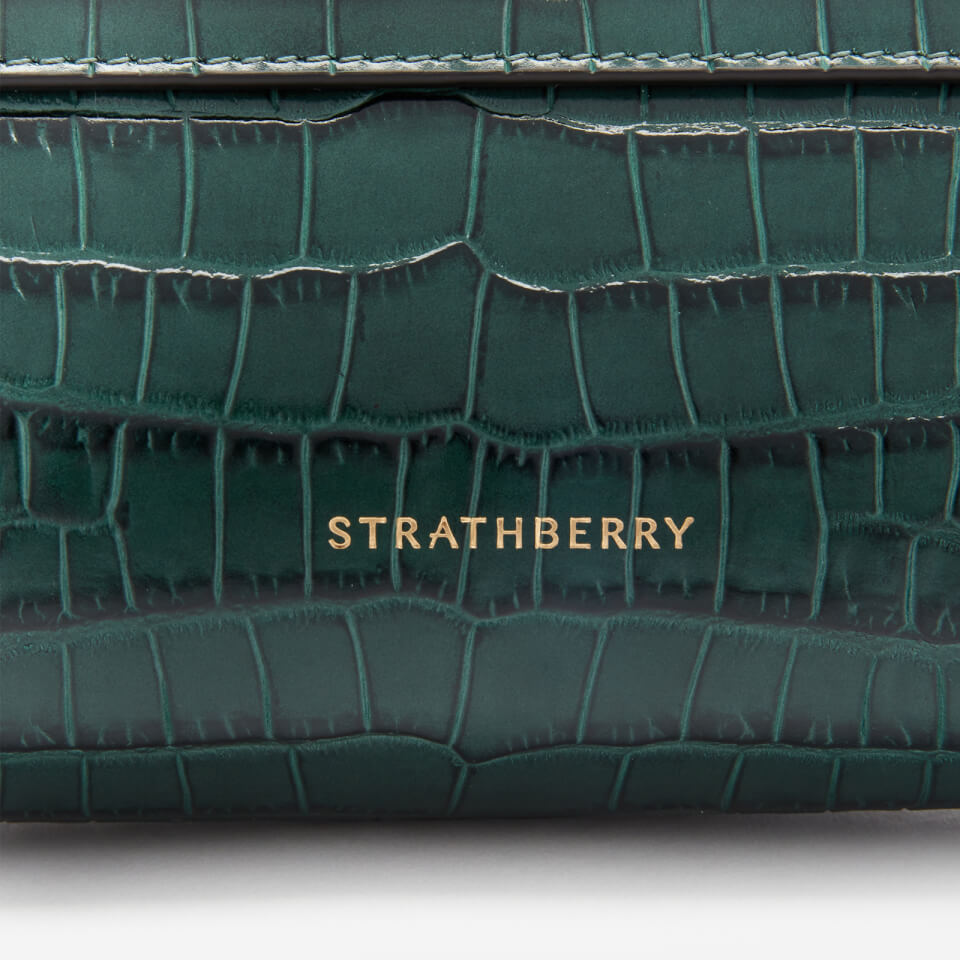 Strathberry Women's Stylist Croc Cross Body Bag - Bottle Green