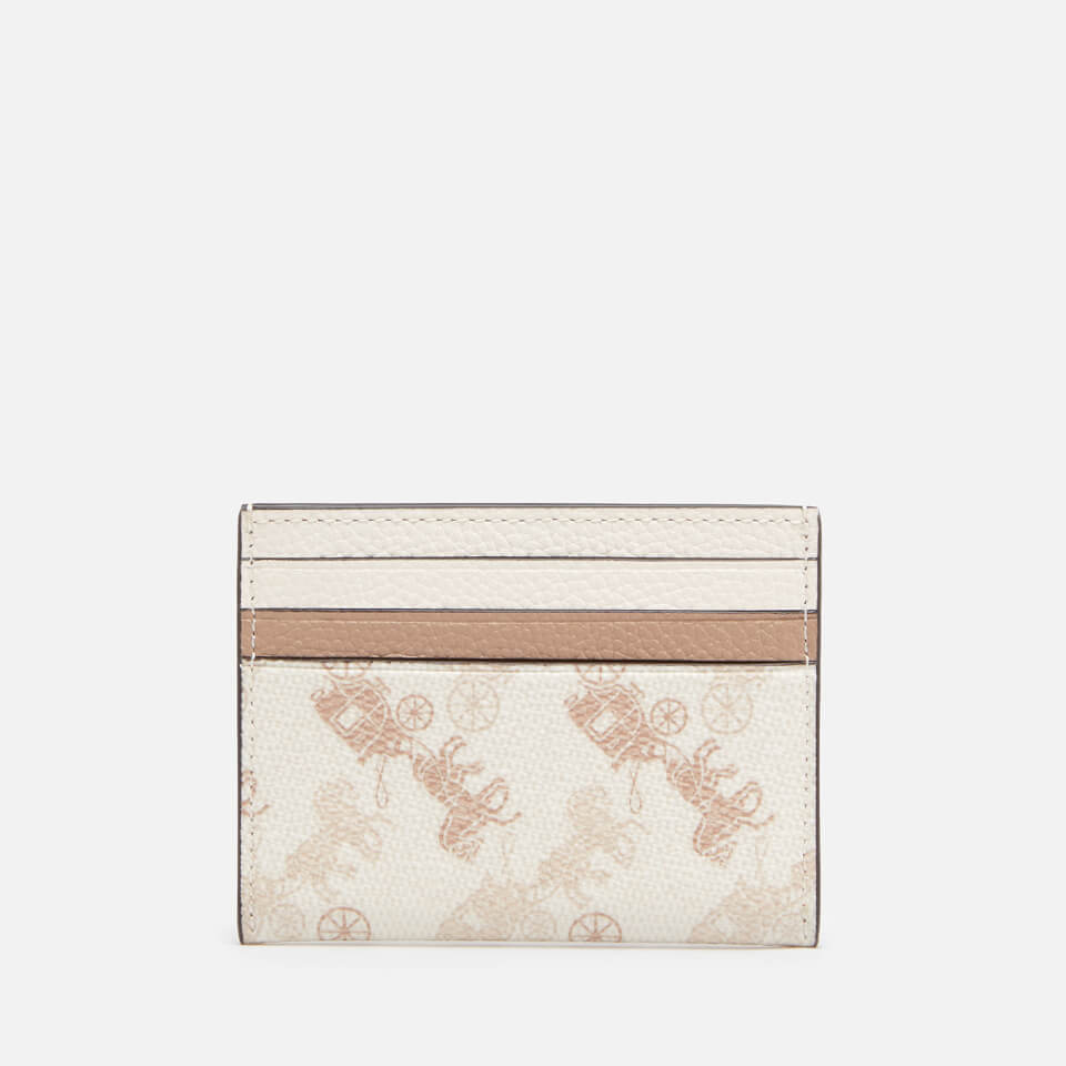 Coach Women's Horse And Carriage Flat Card Case - Chalk Taupe