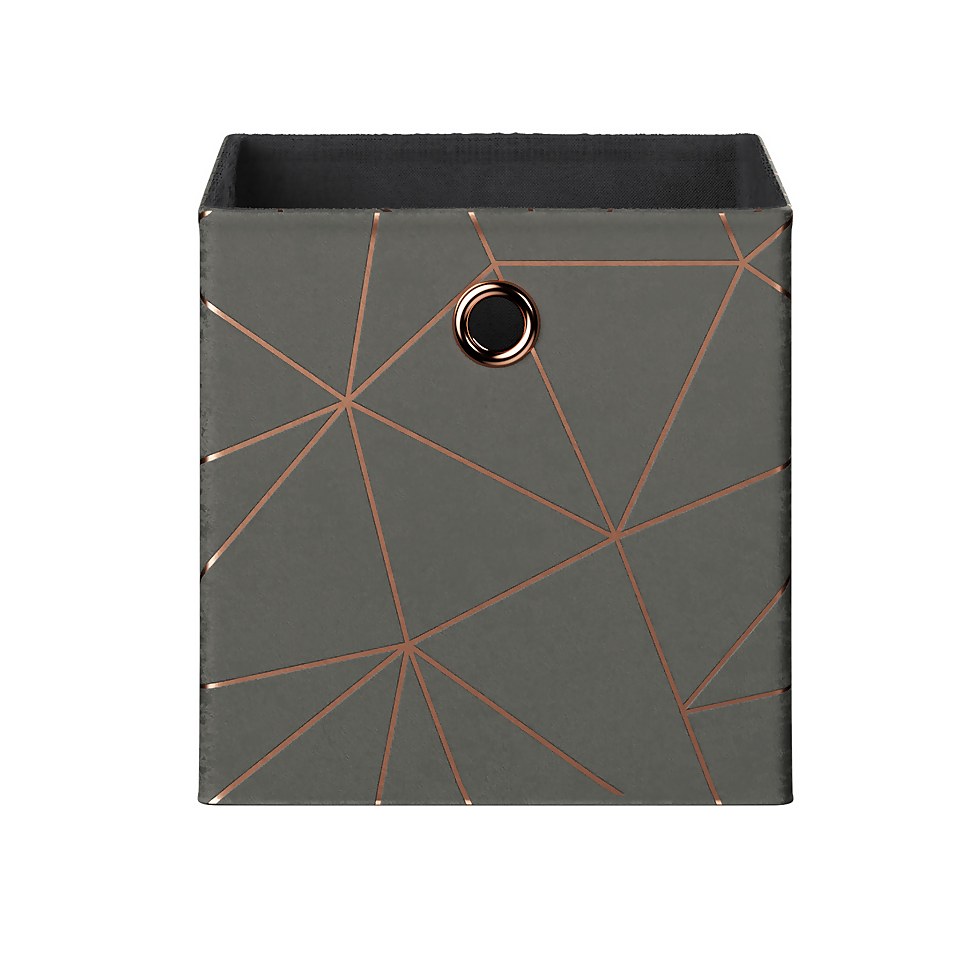 Clever Cube Velvet Geometric Insert - Grey & Rose Gold