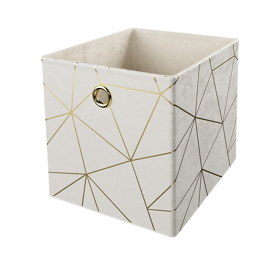 Clever Cube Velvet Geometric Insert - Cream & Gold