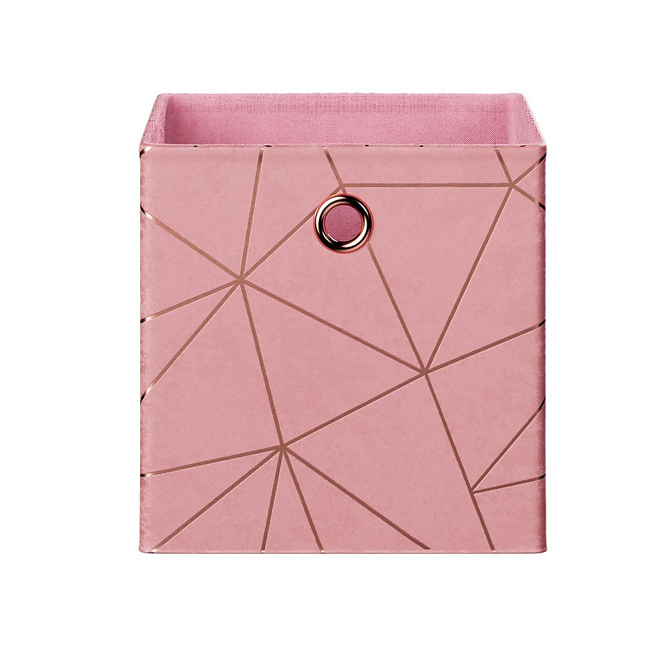 Clever Cube Velvet Geometric Insert - Pink & Rose Gold