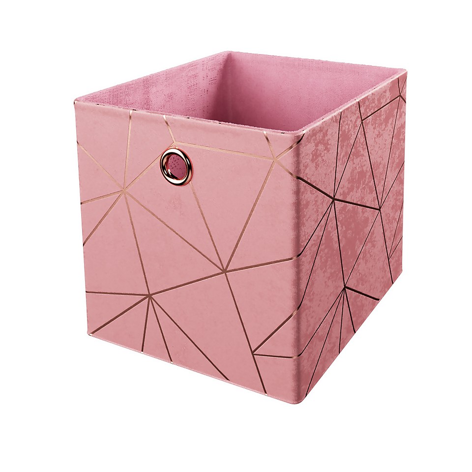 Clever Cube Velvet Geometric Insert - Pink & Rose Gold