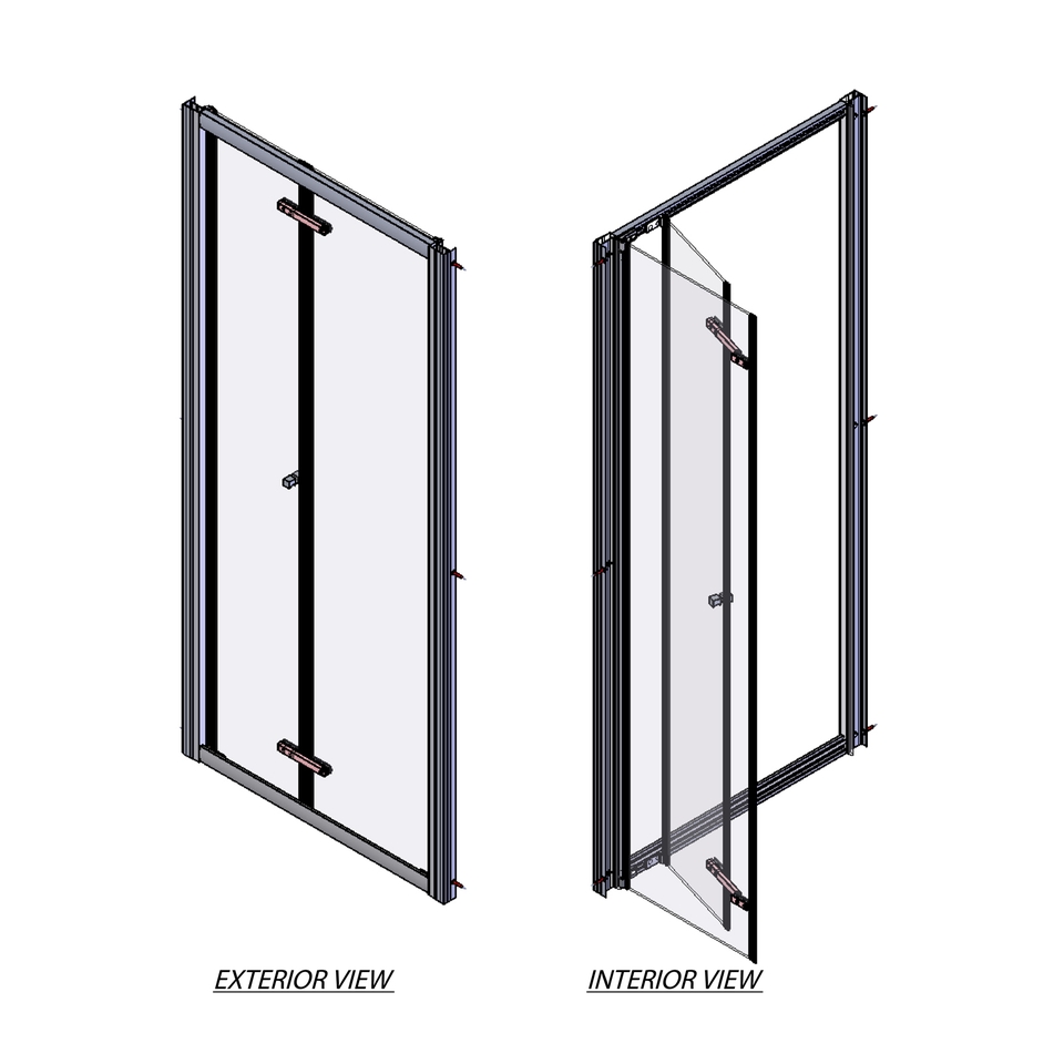 Aqualux Edge6 Bi-fold Shower Door 760 x 1900 (6mm Glass)