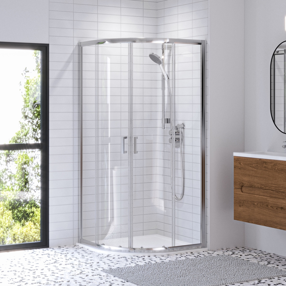 Aqualux Edge8 Glass Quadrant Shower Enclosure - 2000 x 900mm x (8mm Glass)