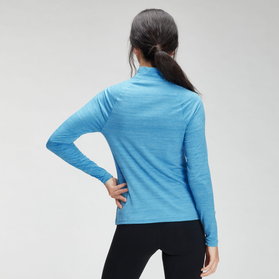 MP Women's Performance Training 1/4 Zip Top - Bright Blue Marl with White Fleck
