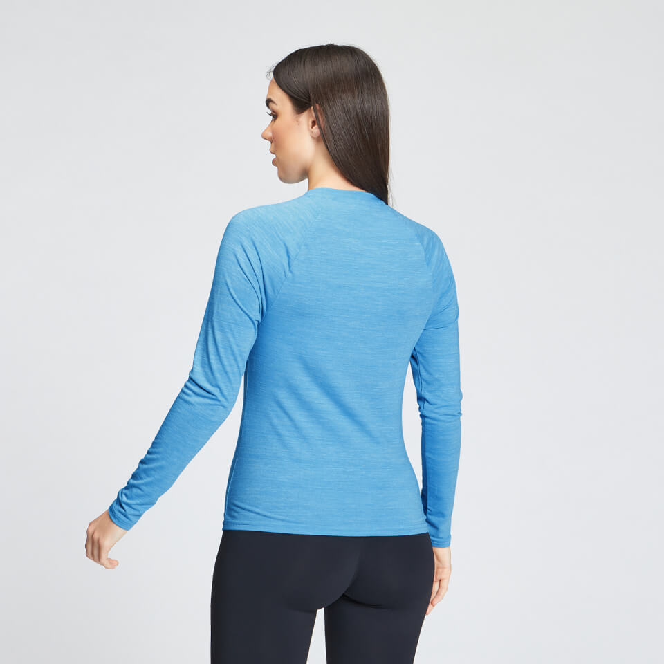 MP Women's Performance Long Sleeve Training T-Shirt - Bright Blue Marl with White Fleck