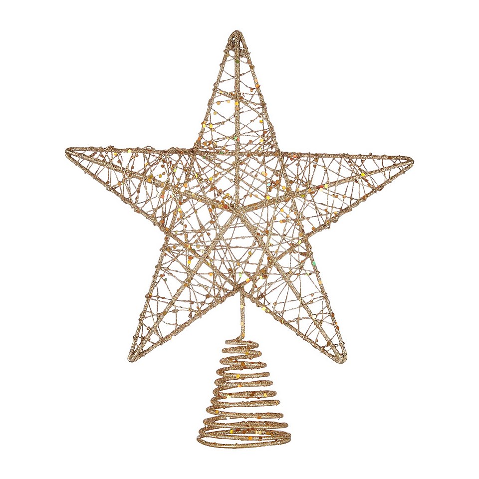 Gold Glitter Star Christmas Tree Topper | Homebase