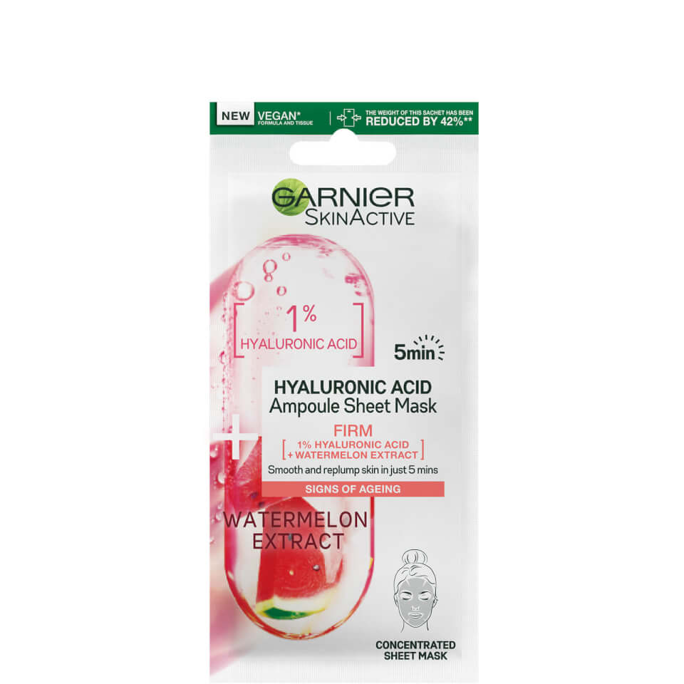 Garnier Ampoule Watermelon and 1% Hyaluronic Acid Sheet Mask Set (Pack of 3)