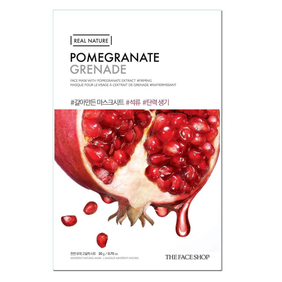 THE FACE SHOP Real Nature Sheet Mask - Pomegranate (Pack of 5)