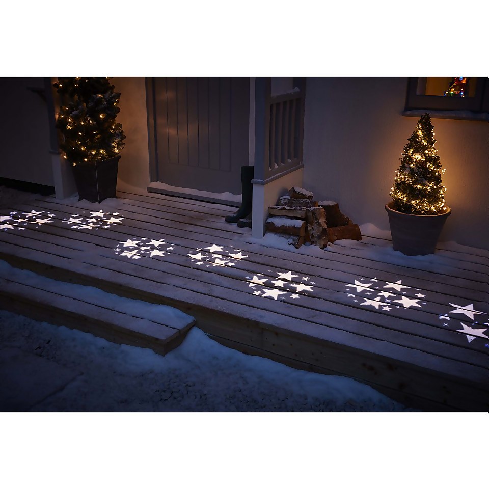 10 Bulb Star Christmas Projector String Light - Warm White