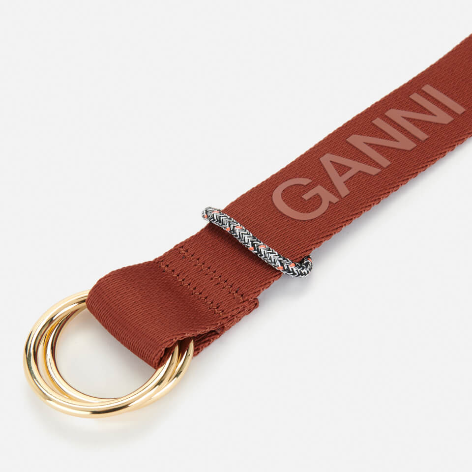 Ganni Women's Webbing Belt - Madder Brown
