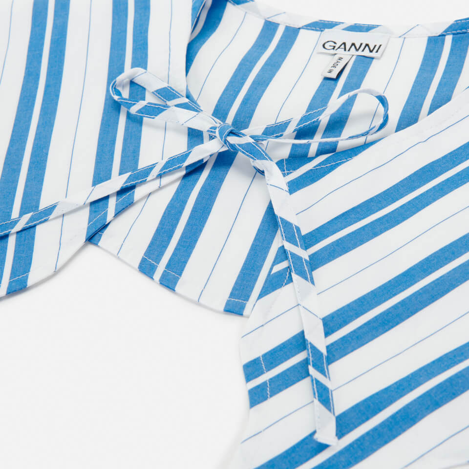 Ganni Women's Stripe Cotton Collar - Daphne