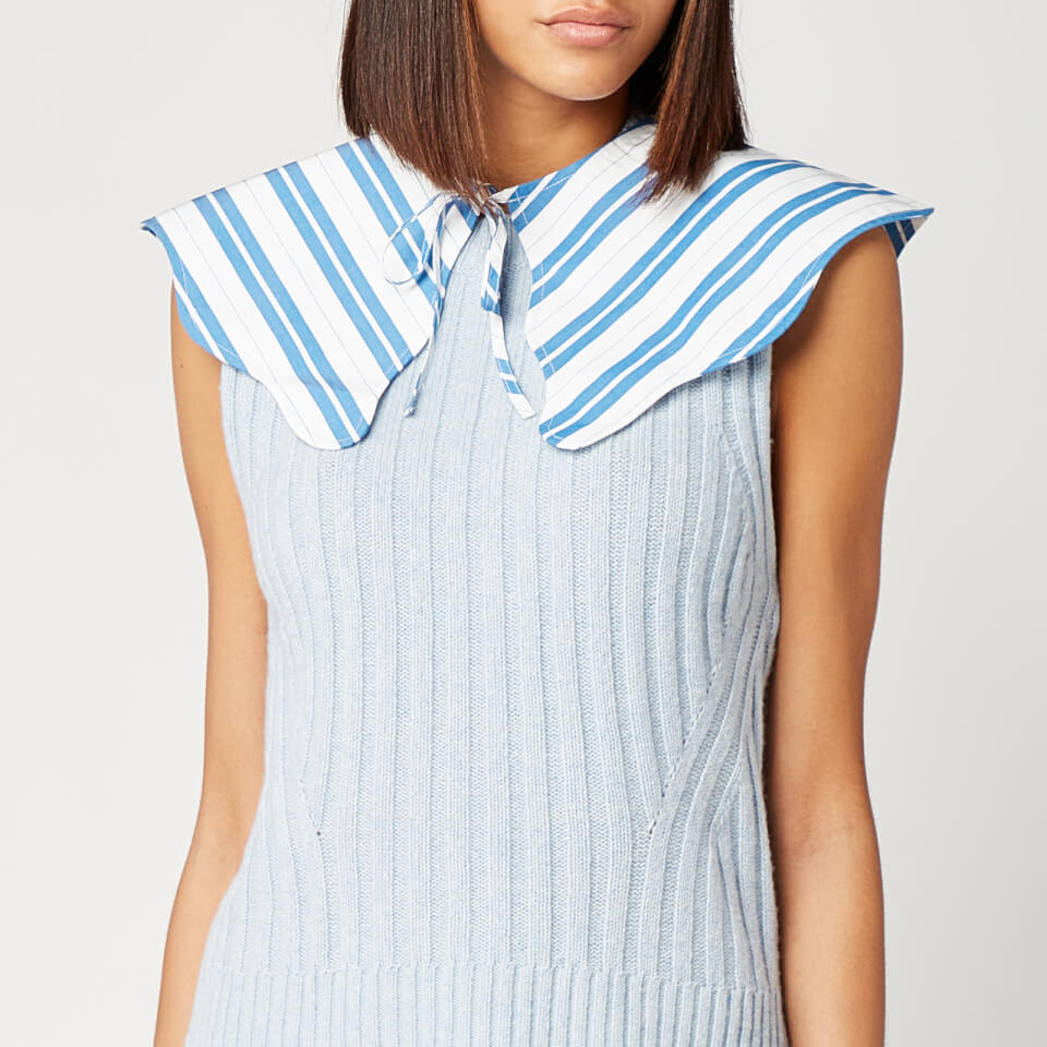 Ganni Women's Stripe Cotton Collar - Daphne