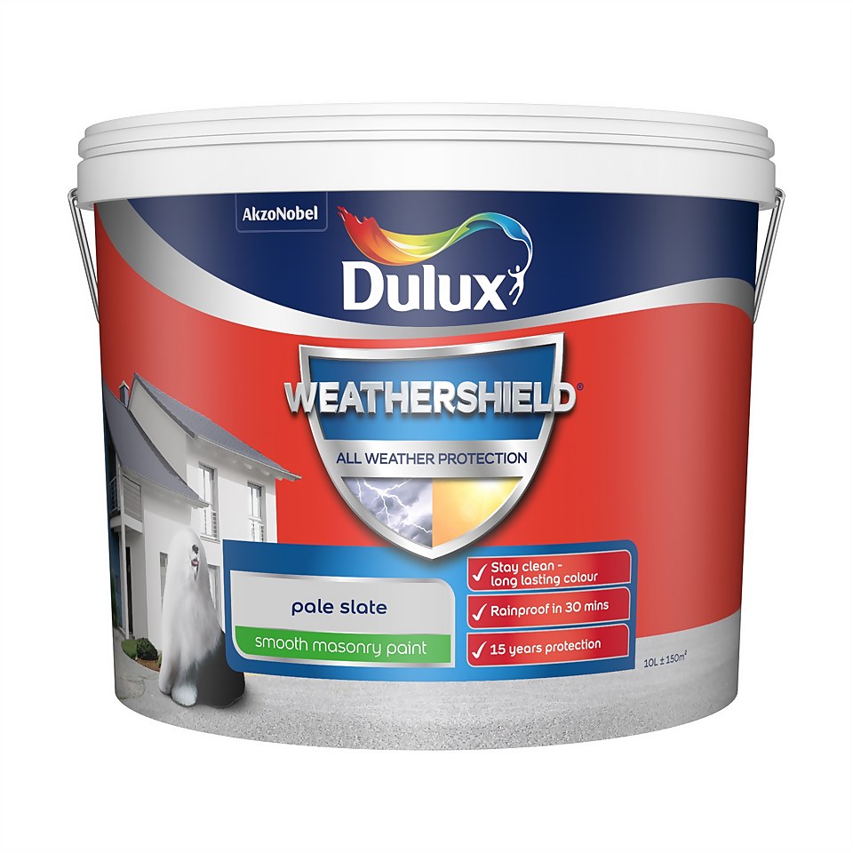 Dulux Weathershield Smooth Masonry Paint Pale Slate - 10L