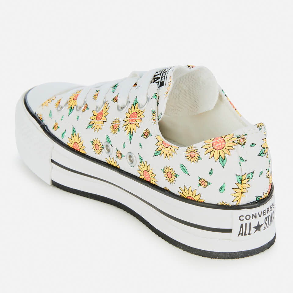 White converse with sunflowers on sale