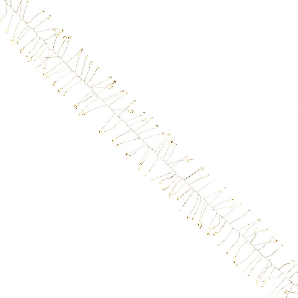 800 LED Silver Copper Wire Cluster Door Garland Christmas Lights Homebase