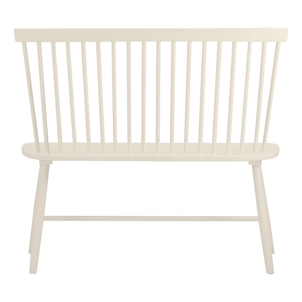 Laura Spindle Dining Bench with Back - Ivory