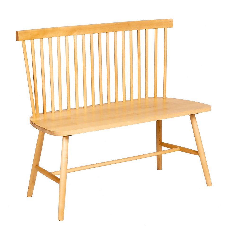 Laura Spindle Dining Bench with Back - Birch