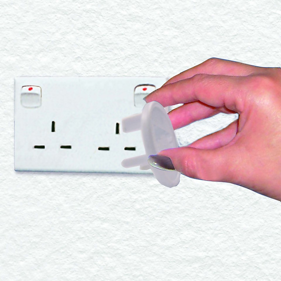 Dreambaby Socket Covers for UK Outlet Plugs - White - 6 Pack