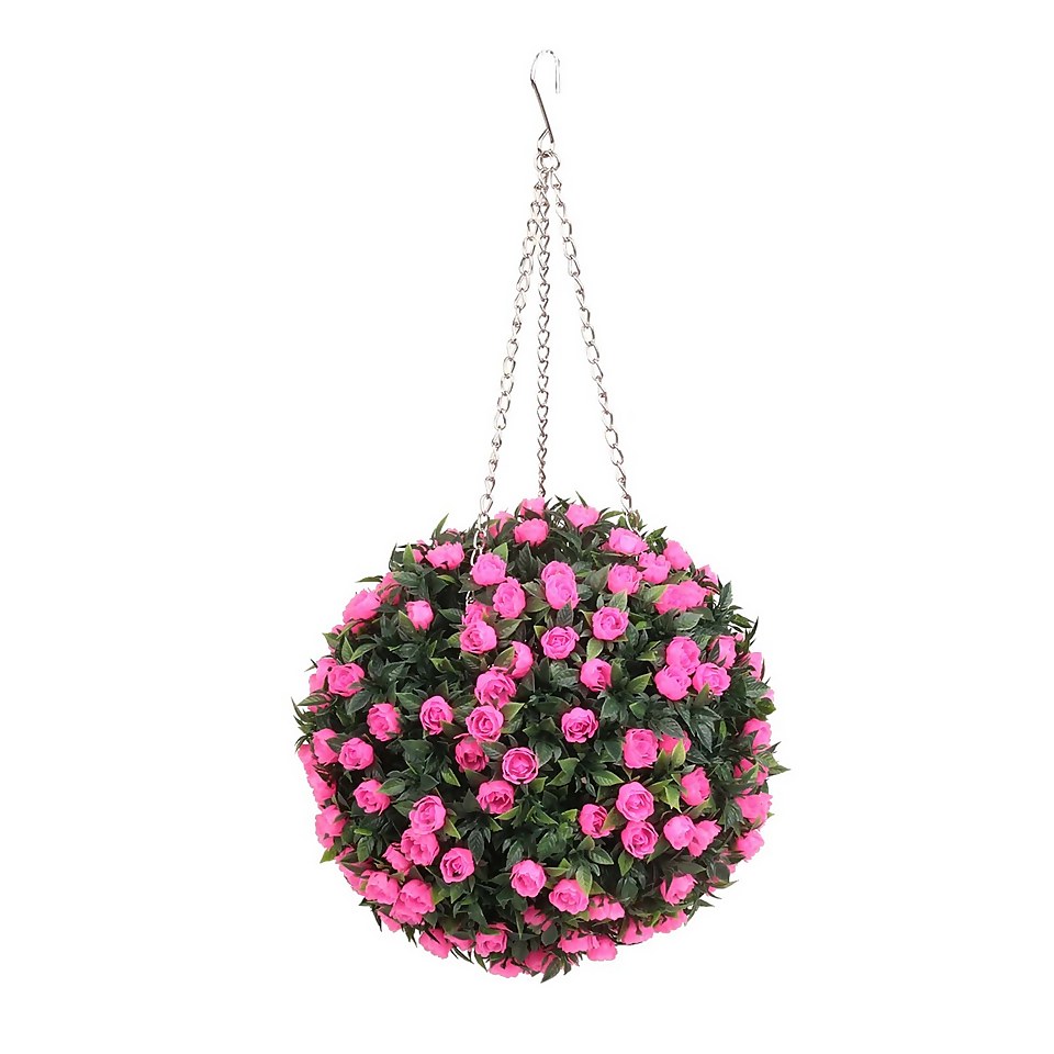 Artificial Topiary Ball - Pink Rose
