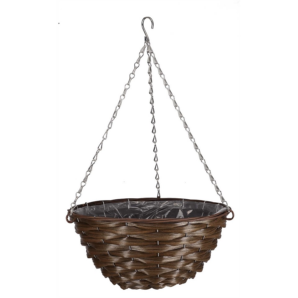 Hazel Faux Hanging Basket - 14 Inch