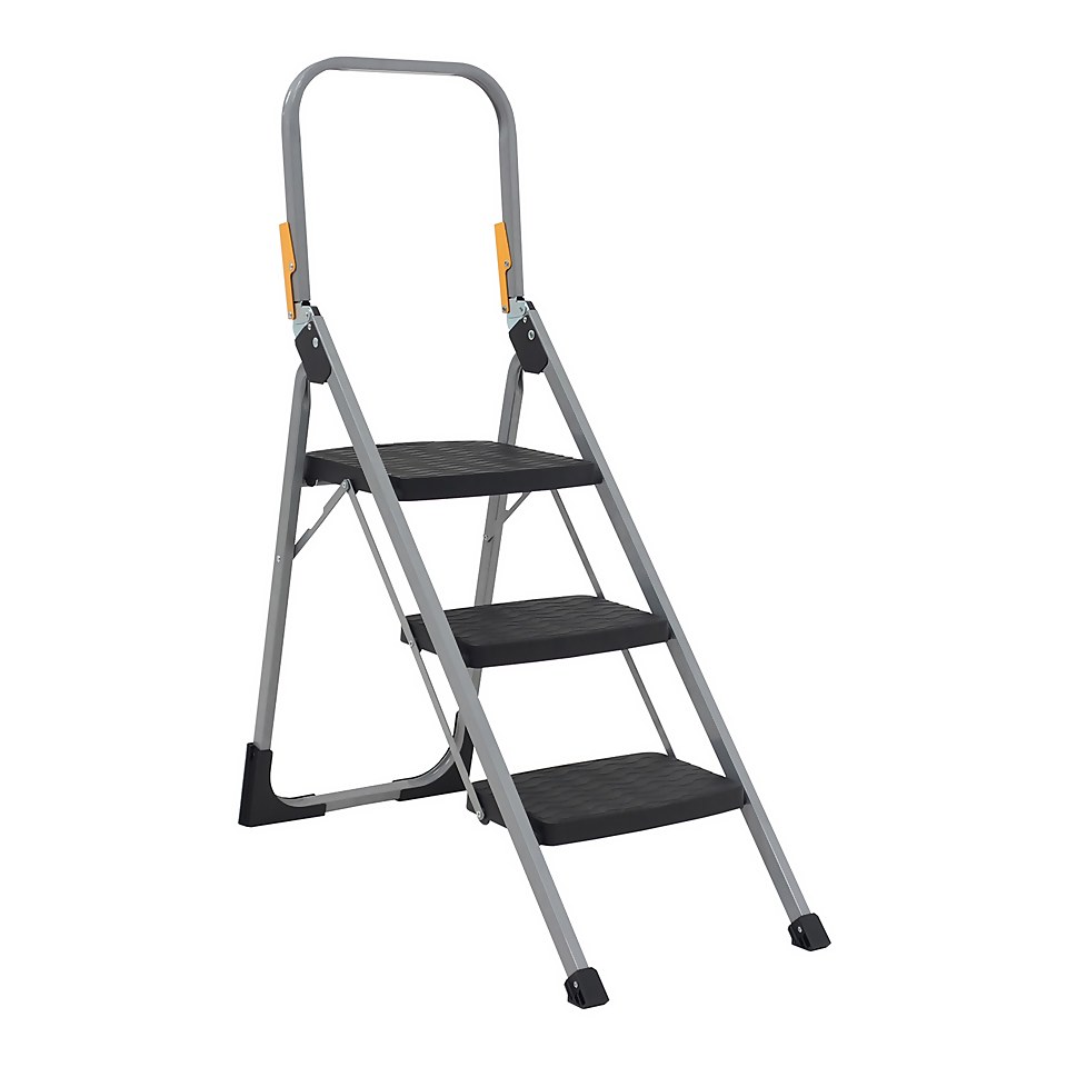 Rhino 3 Tread Professional Stair Ladder with High Handrail