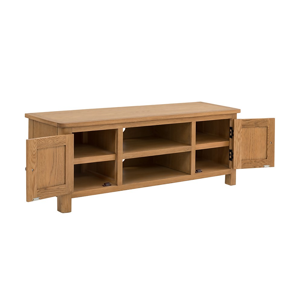 Norbury Wide TV Stand Oak Homebase