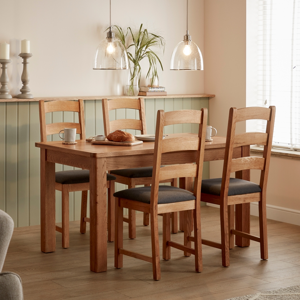 Norbury Oak 6 Seater Dining Table Homebase