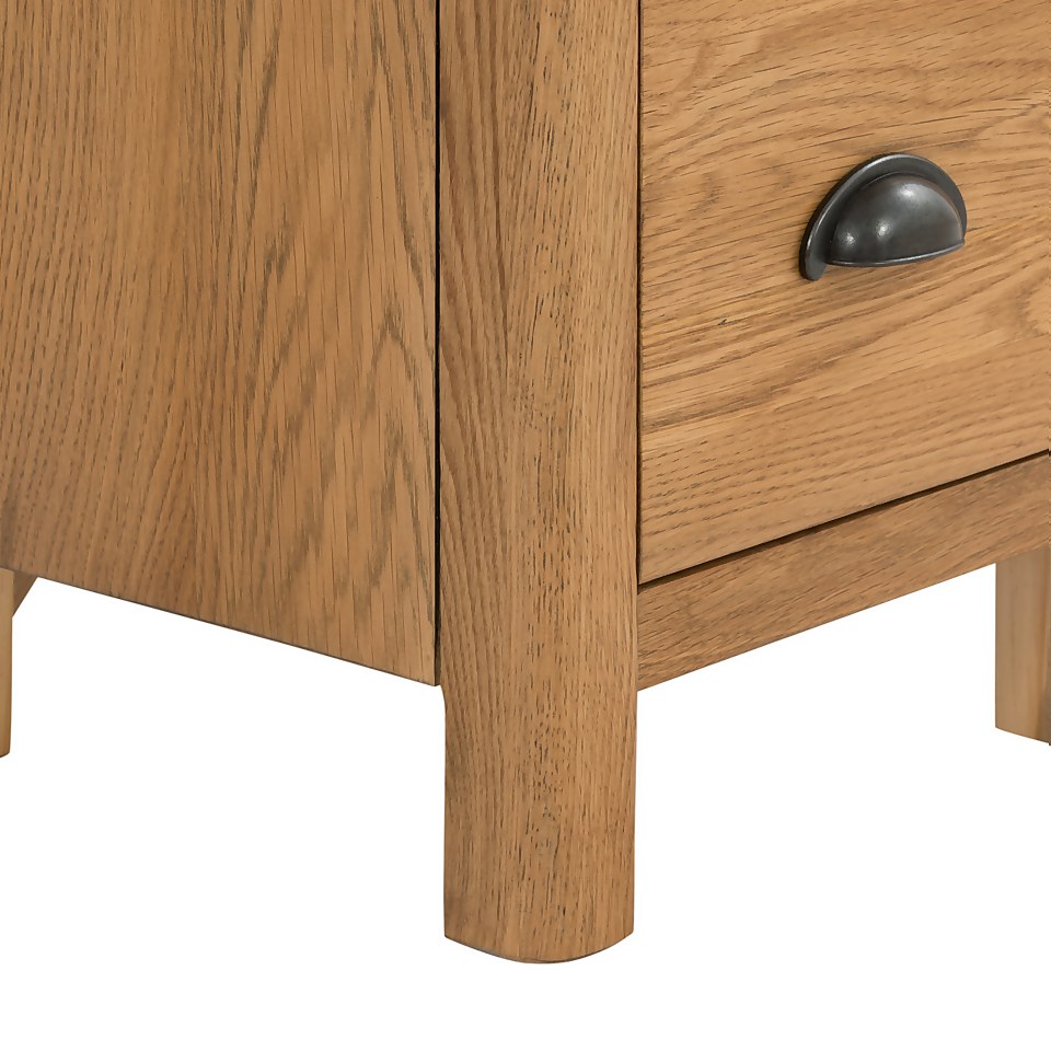 Norbury 2 Drawer Bedside Table Oak Homebase