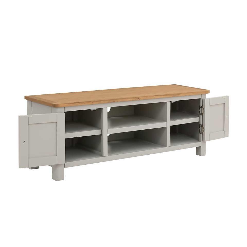 Norbury Wide TV Stand Grey Homebase
