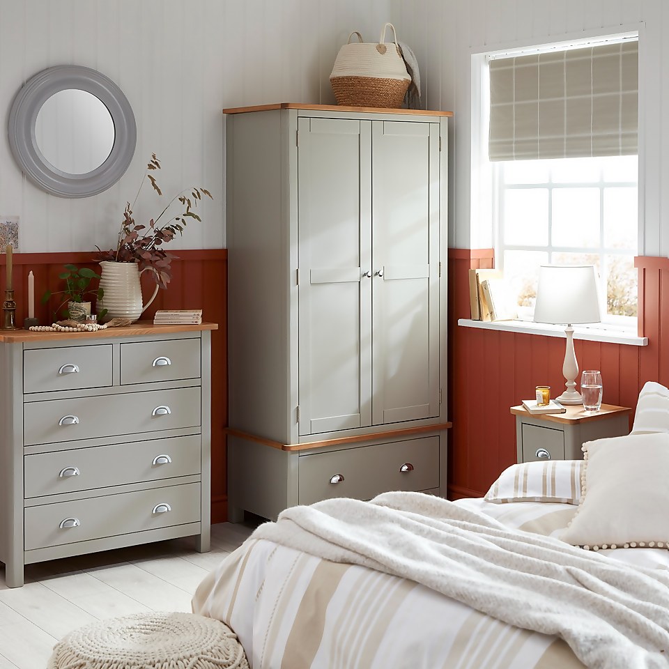 Norbury 5 Drawer Chest Grey Homebase