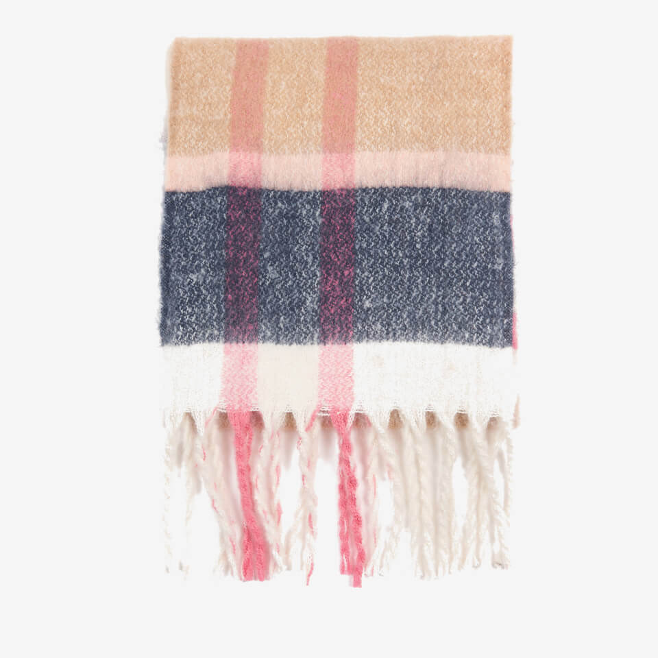 Barbour Women's Barbour Isla Tartan Boucle Scarf - Pink/Hessian