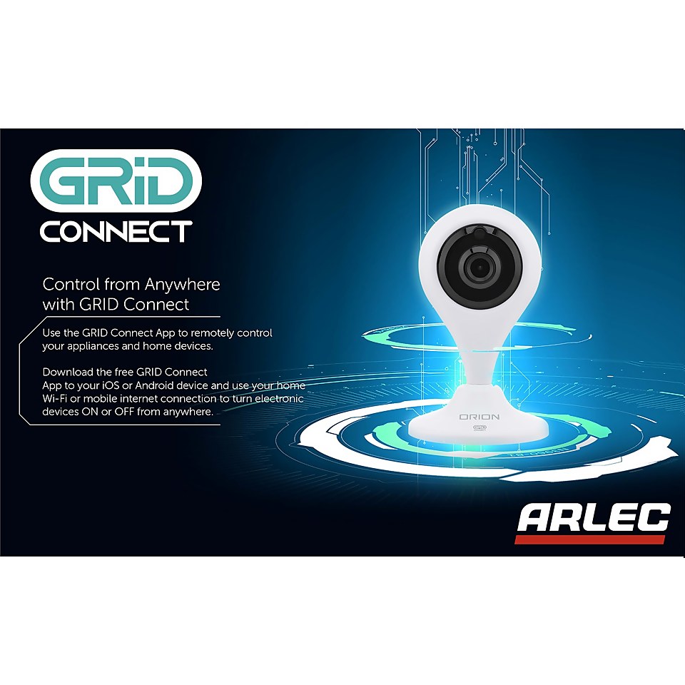 Arlec Orion Smart Indoor Security Camera with Grid Connect