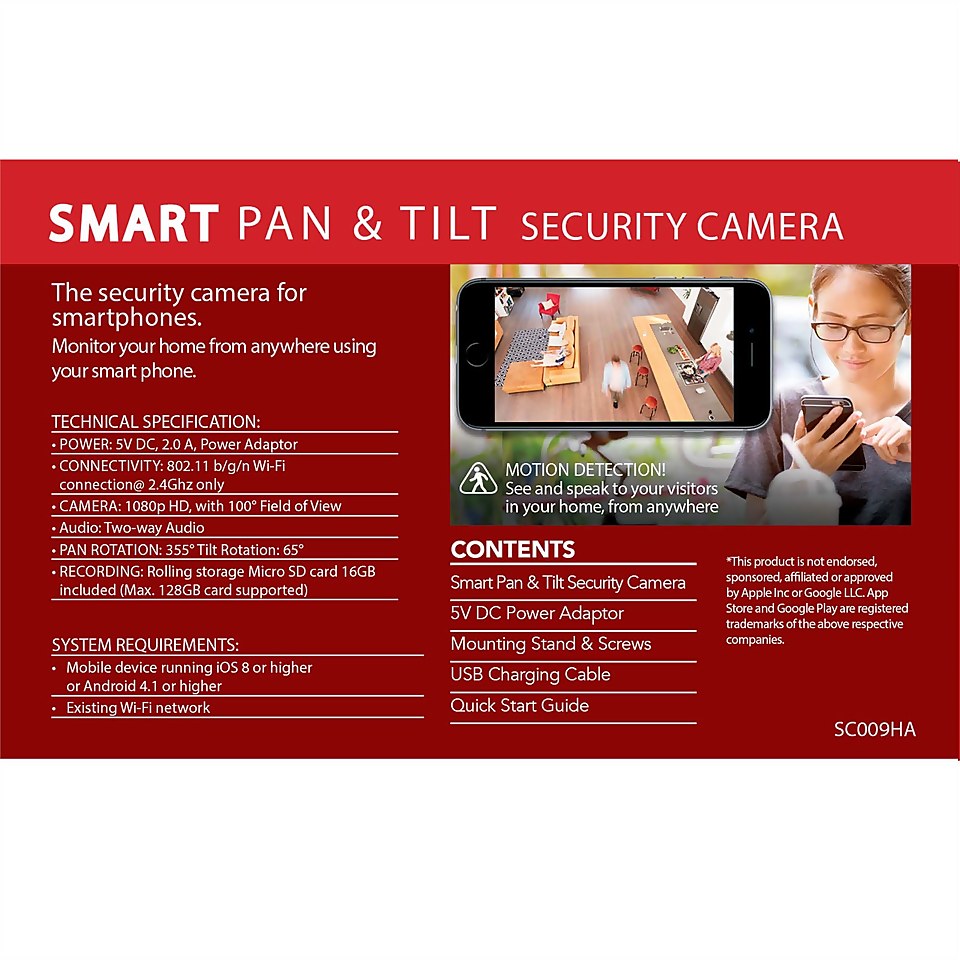 Orion Smart Pan and Tilt Indoor Security Camera