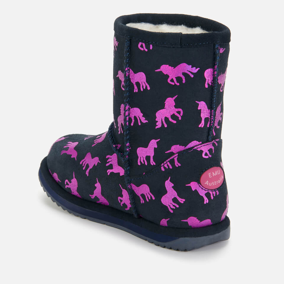 EMU Australia Kids' Rainbow Unicorn Brumby Waterproof Boots - Deep Pink & Midnight
