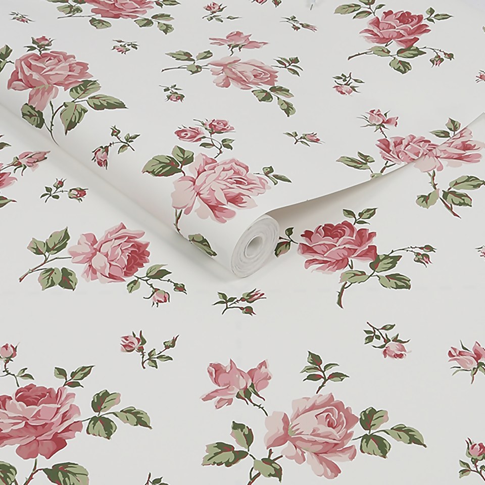 Country Living Country Rose Pink Wallpaper